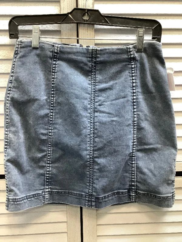 Wearable At Home Or Out Skirt Midi By Free People In Blue Denim, Size: 8