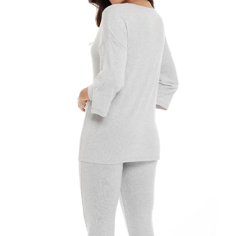 Fresh And Natural French Kyss - Adriana Kashmira 3/4 Button Sleeve Sweater