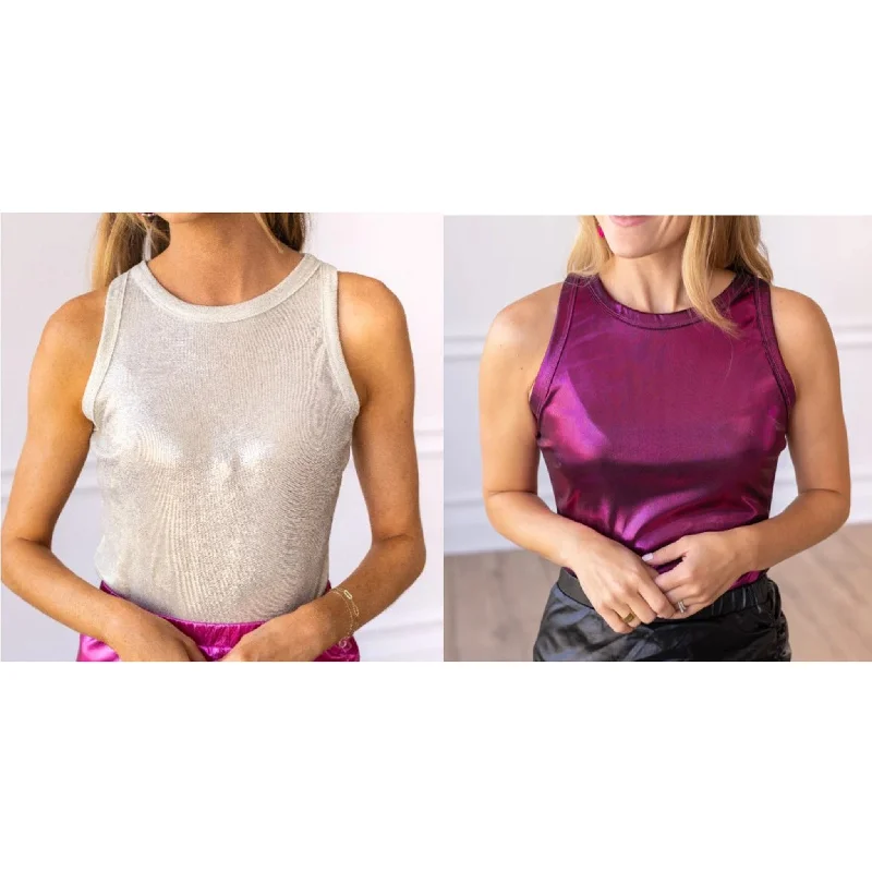 Versatile Items Southern Grace Women's Solid Metallic Body Suit