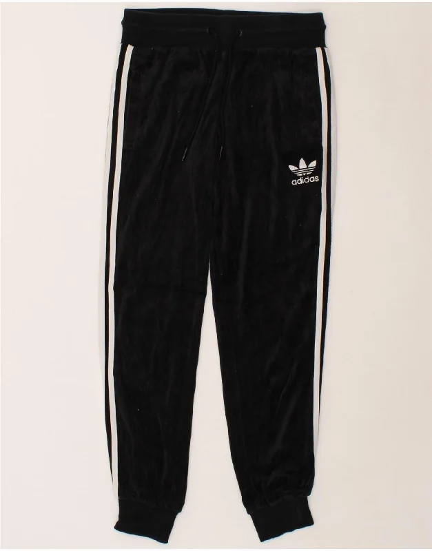 British casual ADIDAS Womens Tracksuit Trousers Joggers UK 10 Small Black
