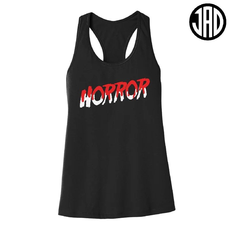 Elegant And Simple Horror Camp - Women's Racerback Tank