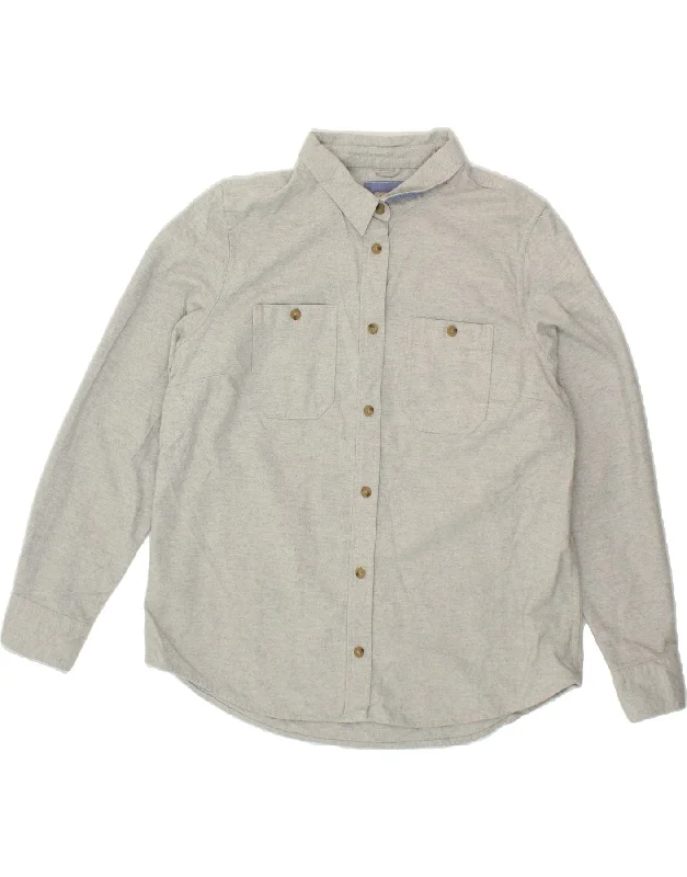 Denim Design L.L.BEAN Womens Shirt UK 16 Large Grey Cotton
