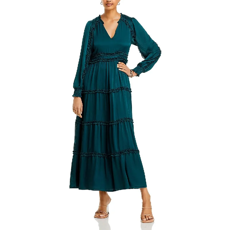 Unique Design Koko + Mason Womens Ruffled Maxi Maxi Dress
