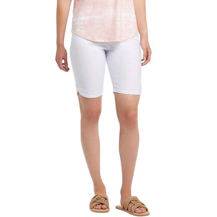 Slim Fit Tribal Flatten It Pull On Short With Snap Slit - White*