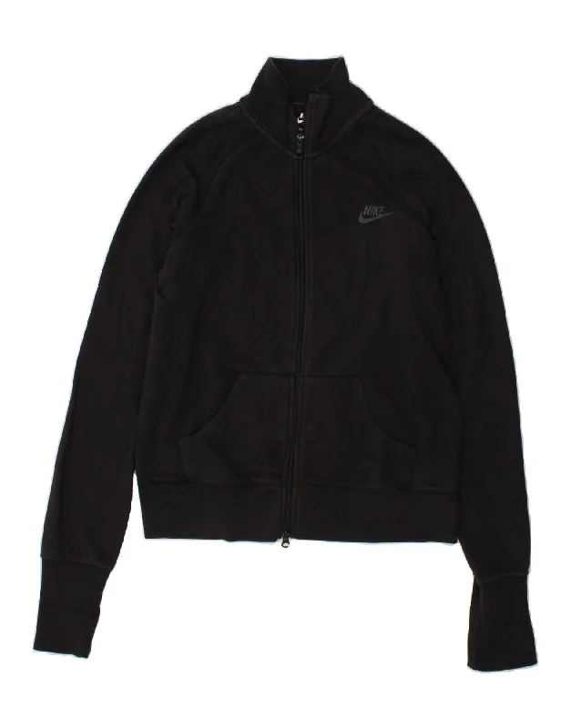 Slightly Flared Design NIKE Womens Tracksuit Top Jacket UK 16/18 Large Black