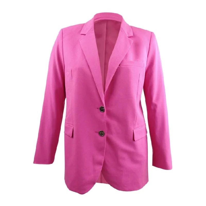 Unique prints MICHAEL Michael Kors Women's Two-Button Mensy Blazer (8, Cerise)