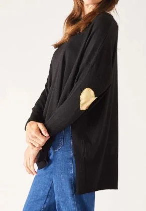 Ethnic Style Mersea The Amour Sweater with Heart Patch- Black Heart of Gold