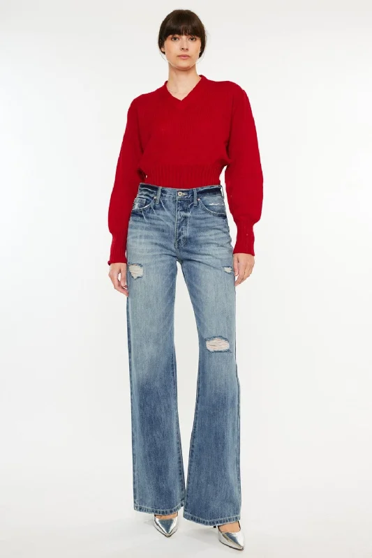 Innovative Design Kancan Distressed High Waist Bootcut Jeans