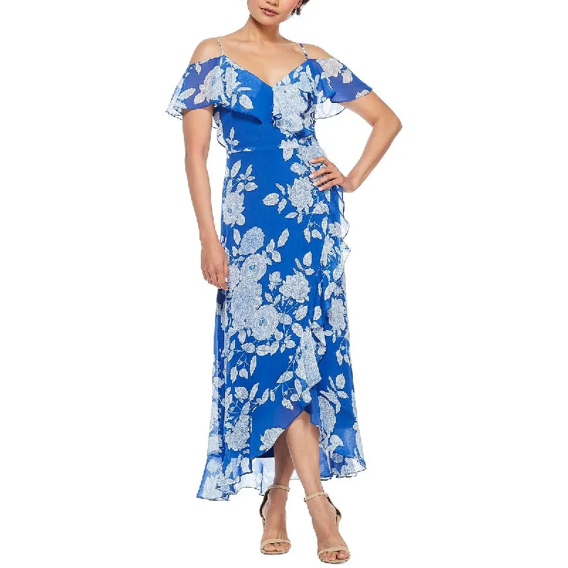 Classic London Times Womens Petites Printed Maxi Maxi Dress