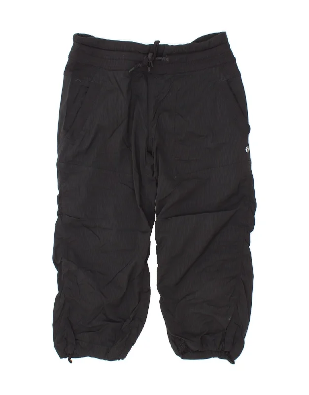 Stretch Design LULULEMON Womens Capri Tracksuit Trousers US 6 Medium  Black Nylon