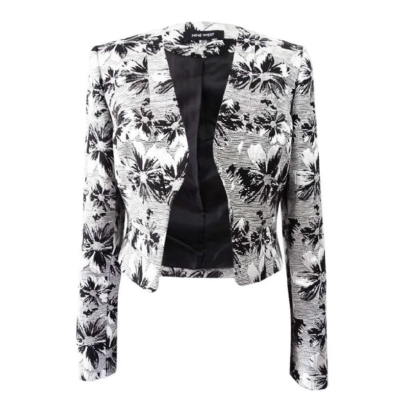 Ultra-lightweight Nine West Women's Printed Round Collar Jacket