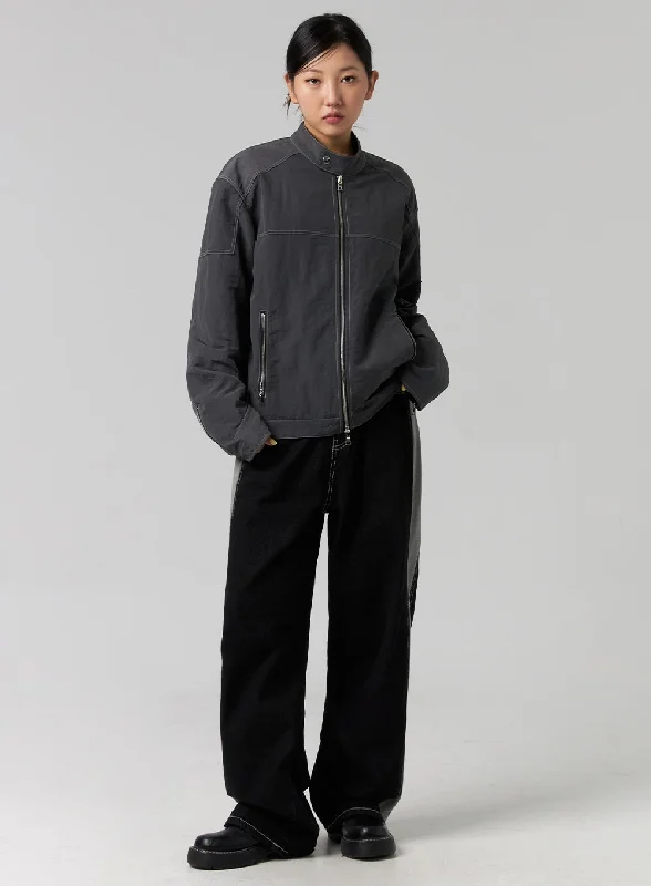 Warm And Comfortable Stitched Wide Fit Cotton Jeans CG329