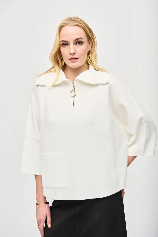Elegant Style Joseph Ribkoff Oversized Cutaway Dolman Top Style 243954 Vanilla