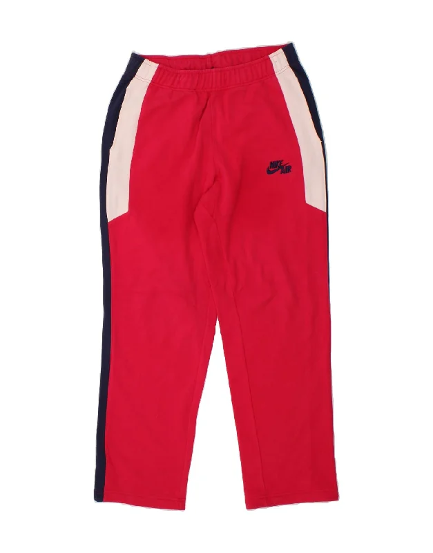 Simple Style NIKE Womens Tracksuit Trousers UK 12 Medium Pink Colourblock Polyester