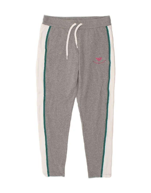 Unique prints EMPORIO ARMANI Womens Graphic Tracksuit Trousers UK 18 XL Grey Colourblock Unique prints EMPORIO ARMANI Womens Graphic Tracksuit Trousers UK 18 XL Grey Colourblock