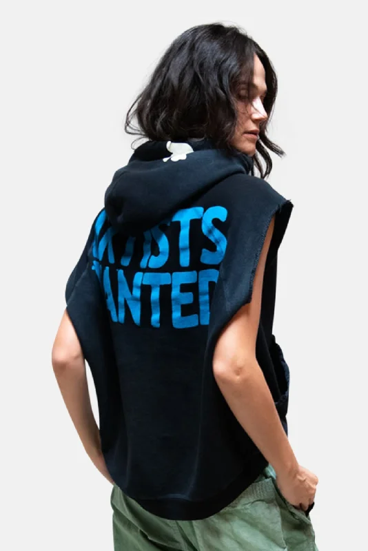 British Fashion Artists Wanted Cutoff Superyumm Biggy Hoodie Superblack
