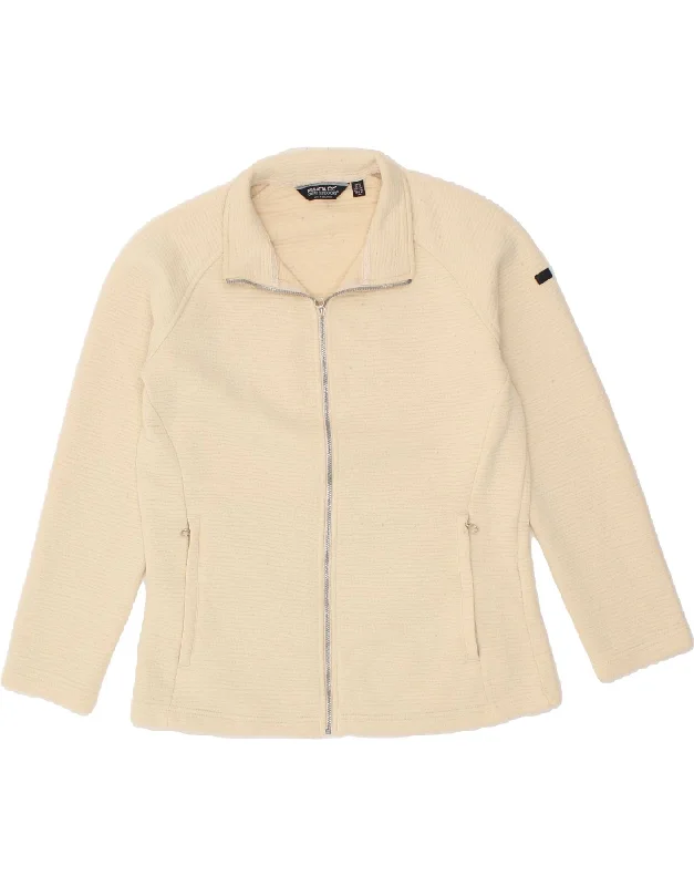 Sweet Girl REGATTA Womens Tracksuit Top Jacket UK 14 Medium  Beige Polyester