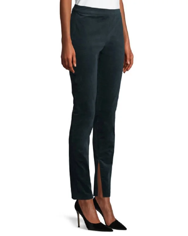High-end Design Corduroy Slim Pants In Oslo Green