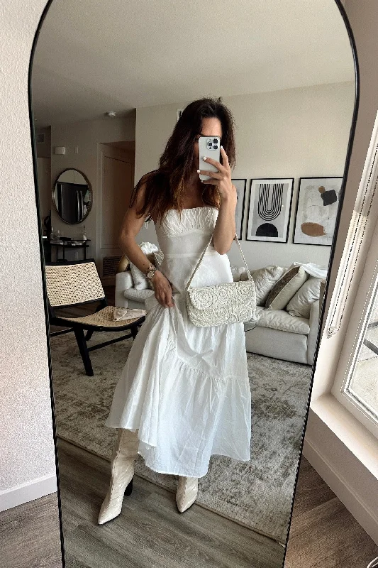 Dynamic Fashion Magnolia White Linen Maxi Dress