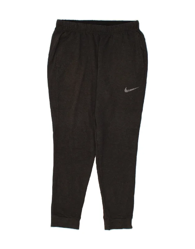 Outdoor Trend NIKE Womens Dri Fit Tracksuit Trousers Joggers UK 14 Large Grey