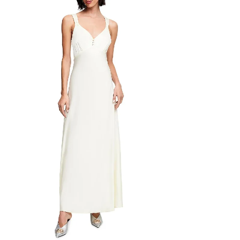 Simple Style Lioness Womens Solid Satin Maxi Dress