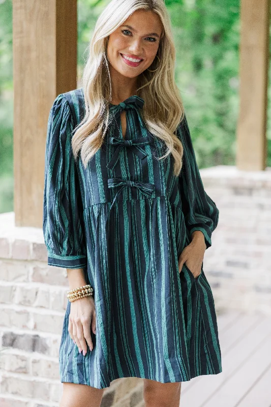 Youthful Face Your Truth Green Bow Detailed Dress