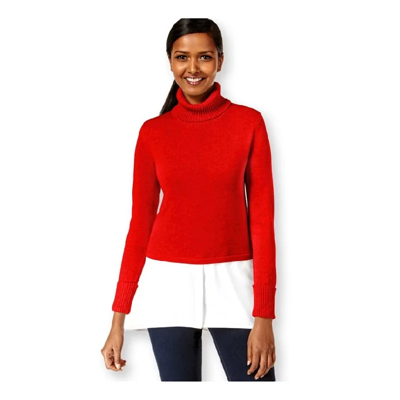 Classic Series Style & Co. Womens Layered-Look Turtleneck Pullover Sweater
