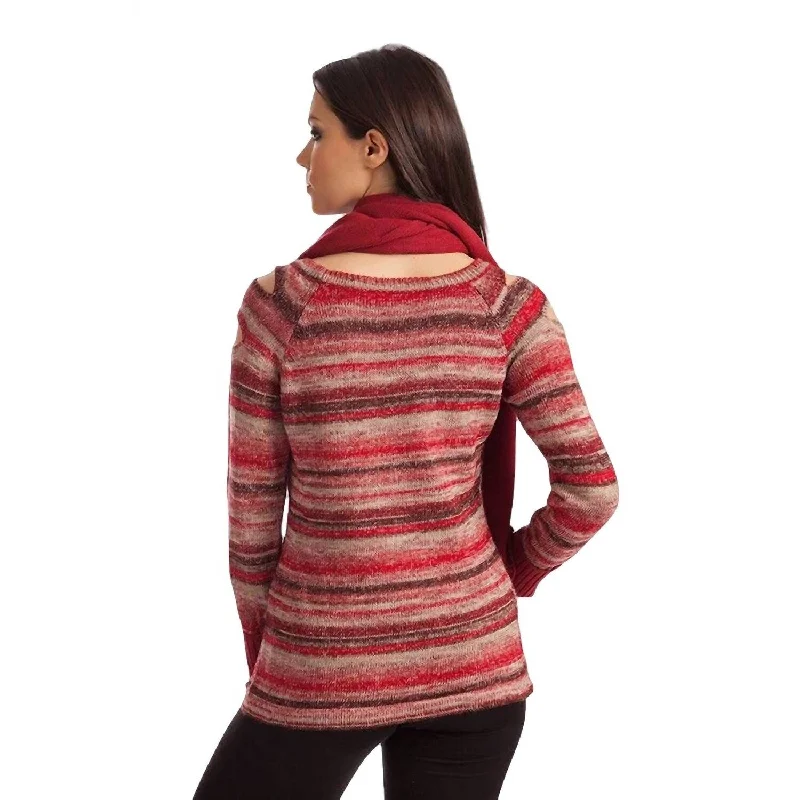 French Retro French Kyss - Bethany Striped Sweater W/ Scarf