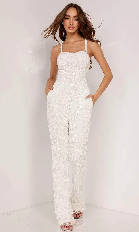 Noble Temperament Aleta Couture 1098 - Sleeveless Beaded Prom Jumpsuit