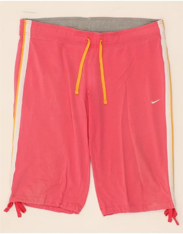Celebrity Style NIKE Womens Bermuda Sport Shorts UK 16/18 Large Pink Cotton