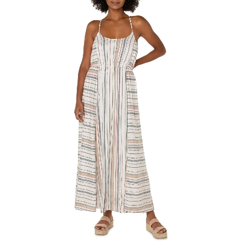 Fashion Elements Liverpool Los Angeles Womens Striped Lined Maxi Dress