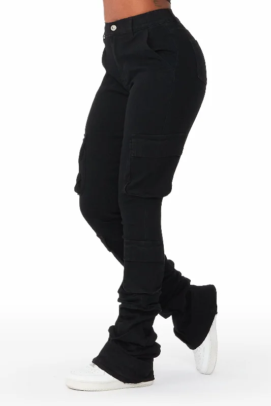 Cool Breeze At Night Phoebe Black Super Stacked Jean