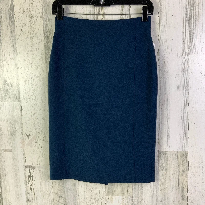 Windbreaker fashion Skirt Midi By Ann Taylor In Teal, Size: 0