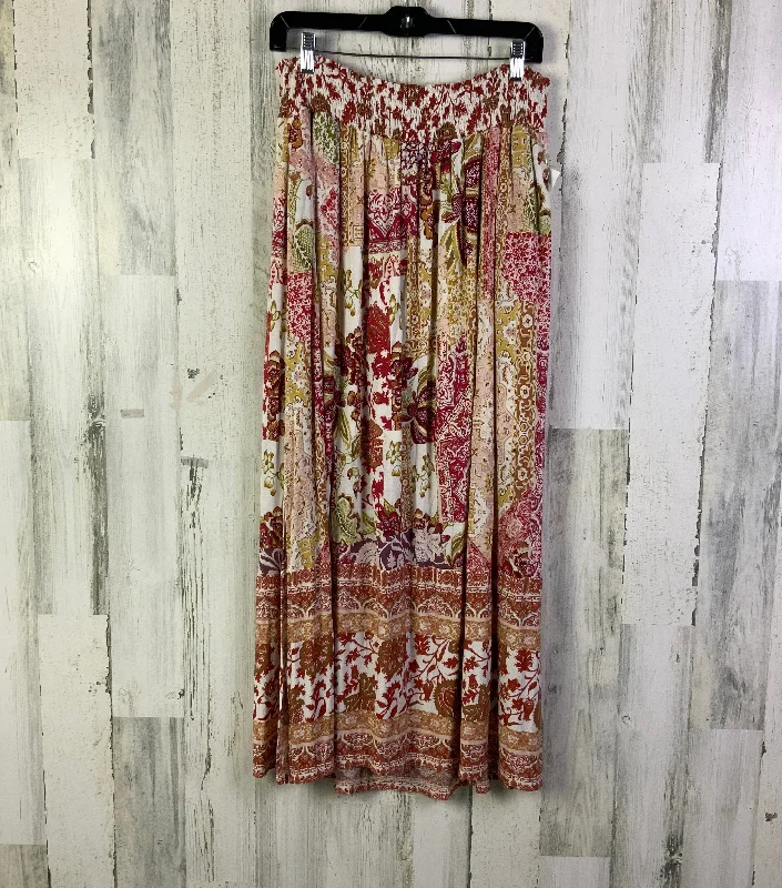 Playful Style Skirt Maxi By Anthropologie In Cream & Red, Size: 18