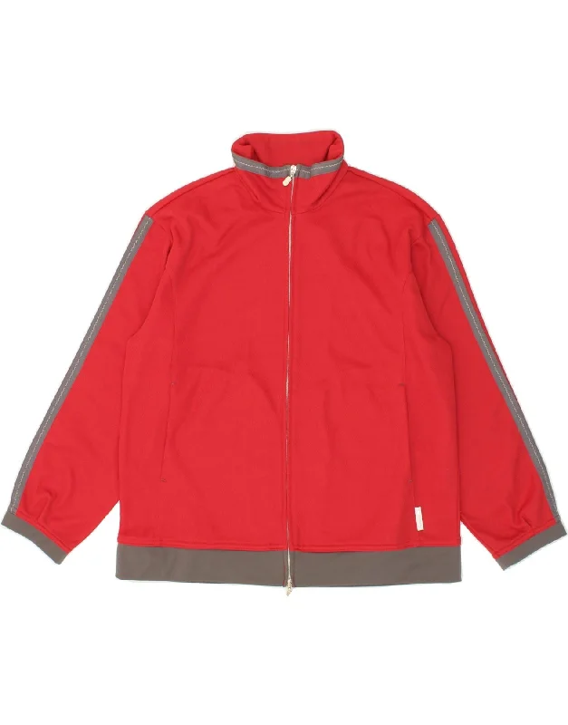 Luxury Temperament DIADORA Womens Tracksuit Top Jacket UK 12 Medium Red Polyester