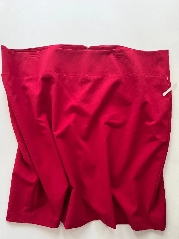 Wandering freely Skirt Midi By Ellen Tracy In Red, Size: 24