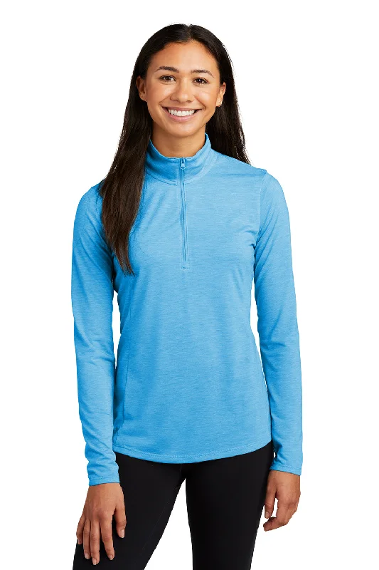 College Style Sport-Tek Womens Moisture Wicking 1/4 Zip Sweatshirt - Heather Pond Blue College Style Sport-Tek Womens Moisture Wicking 1/4 Zip Sweatshirt - Heather Pond Blue