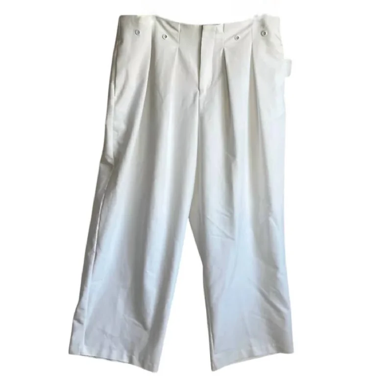 Leisure Travel Women's Grommet Waistband Pants In White