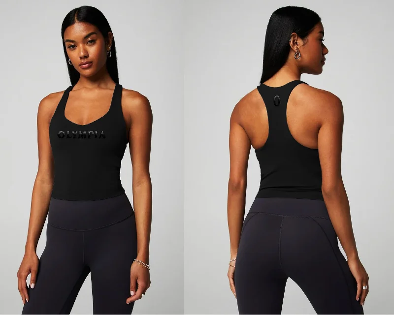 Simple Style Olympia Women's Racerback Tank Black
