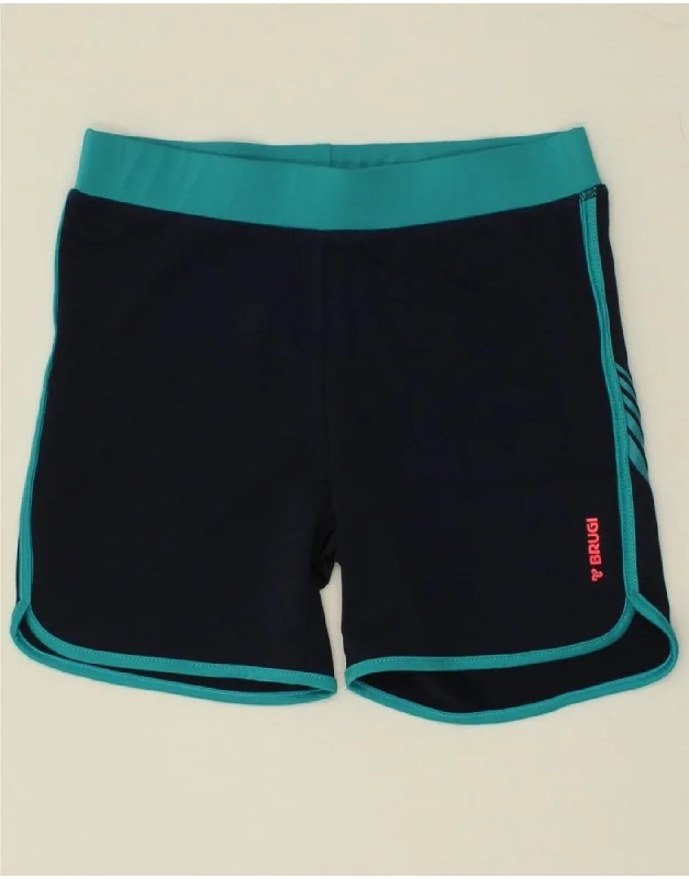 Double-sided Wear BRUGI Womens Sport Shorts UK 10 Small Navy Blue Polyester