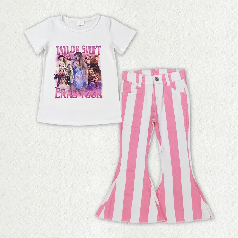 Eye-catching Personality GSPO1598 Taylor Swift Eras Tour Top Pink Denim Pants Set