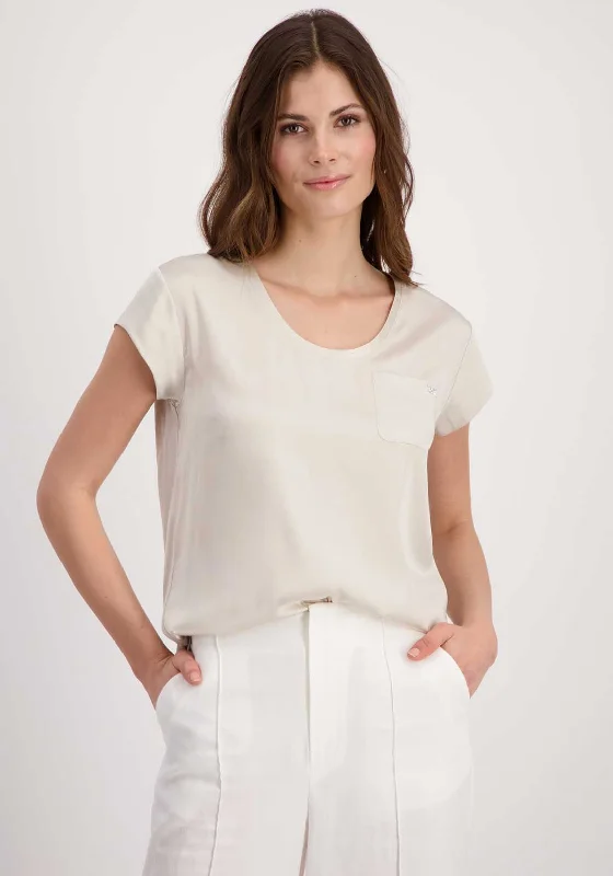 Classic Retro Monari Satin Soft T-Shirt, Beige