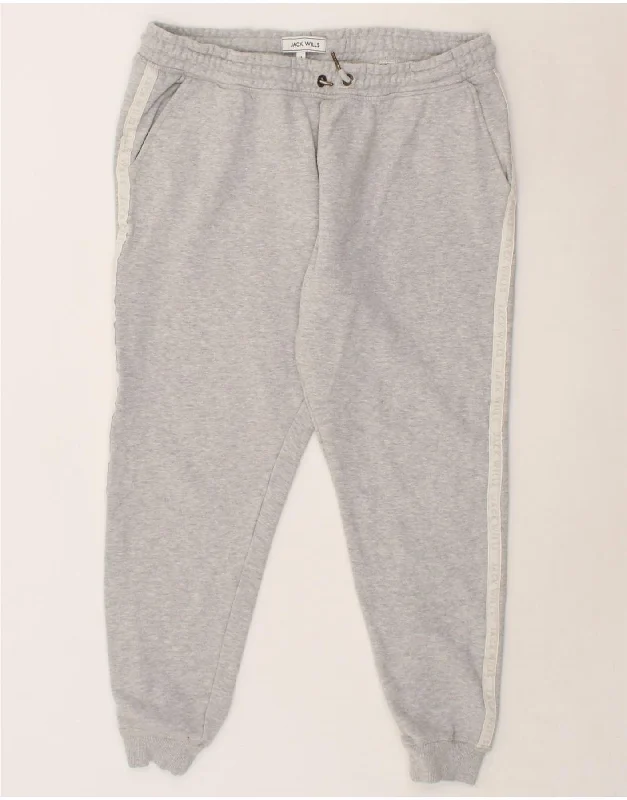 Playful Style JACK WILLS Womens Tracksuit Trousers Joggers UK 14 Large Grey Cotton