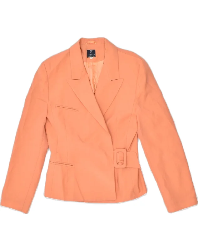 French Style VINTAGE Womens Blazer Jacket IT 40 Small Orange Acetate