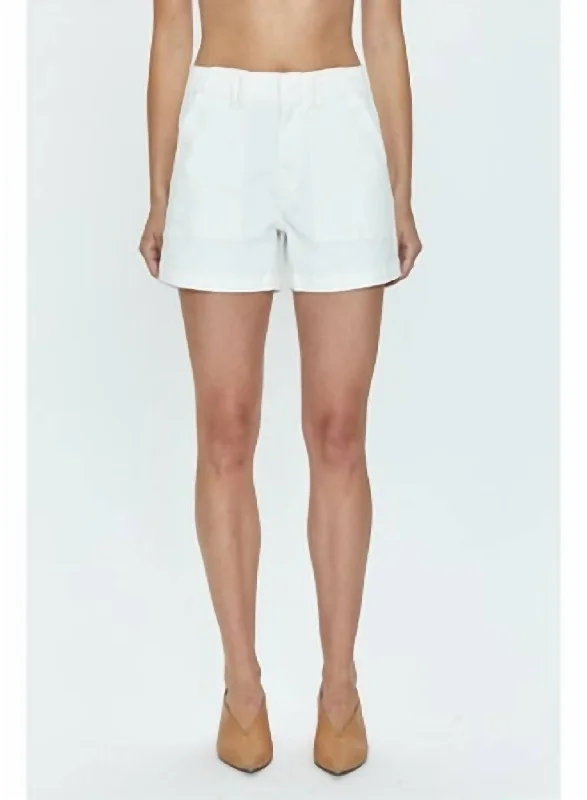 Slim Fit Marissa High Rise Utility Short In White