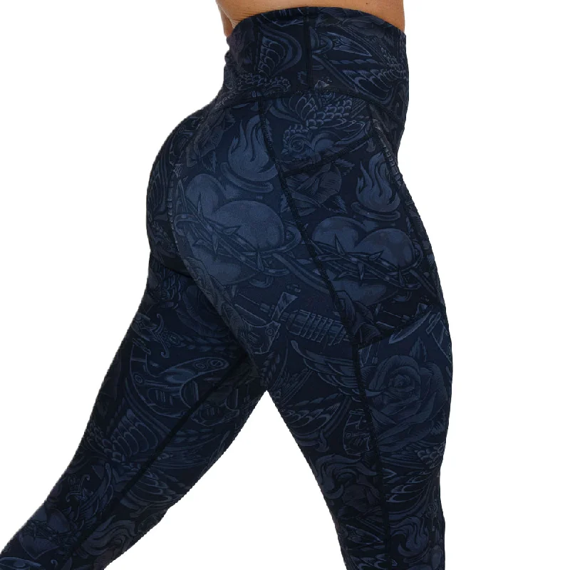 Party Wear Shadow Vintage Tattoo Leggings