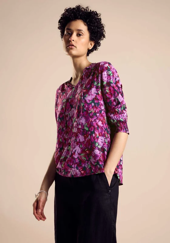 Celebrity Style Street One Floral Tunic Blouse, Magnolia Pink