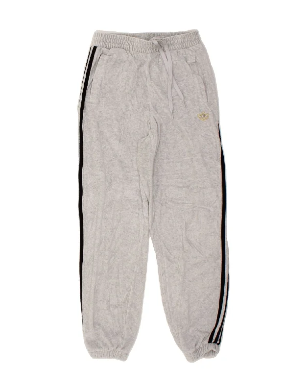 Mid-length Style ADIDAS Womens Tracksuit Trousers Joggers UK 10 Small  Grey Cotton