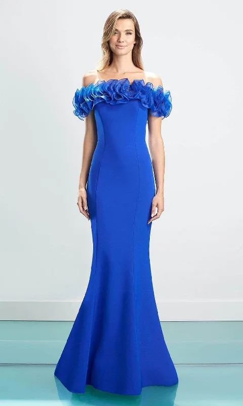 Minimal Style Alexander by Daymor - Ruffled Ornate Evening Dress 1461