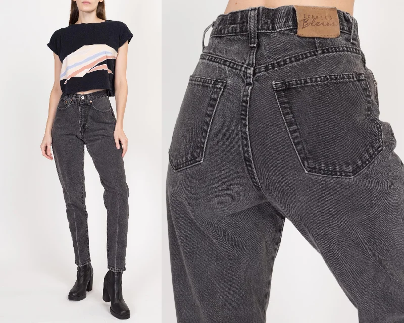 Stunning Fashion Small 90s Faded Black High Waisted Jeans 27"